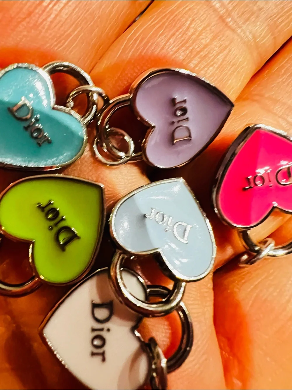 Unbranded set of 6 bundle Heart Enamel Charm Set — Multicolor Hearts